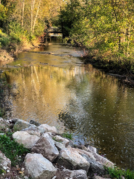 istock Small bridge over water in Wisconsin 1350509757