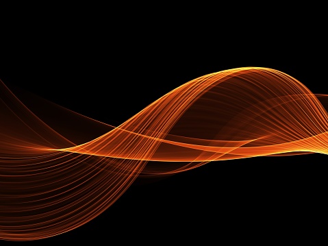 Abstract orange wave on a black background
