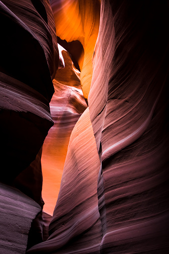 Natural rock formation in Upper Antelope Canyon in the Navajo Reservation, Arizona