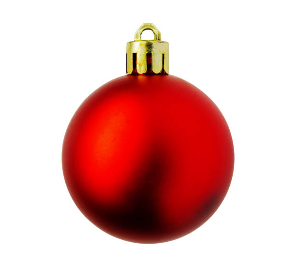 istock Red Christmas ball isolated on white background 1350513517