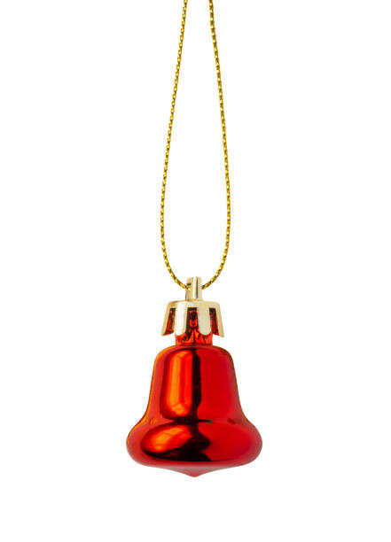 istock Red Christmas bell ornament bauble isolated on white background 1350513525