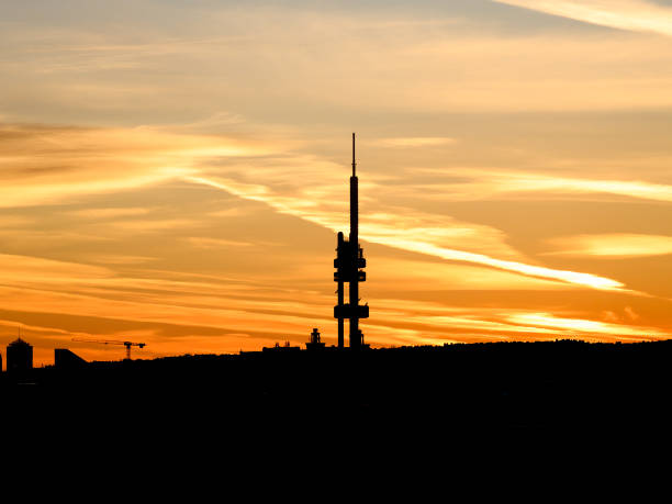 Silhouette of Zizkov Television Tower
