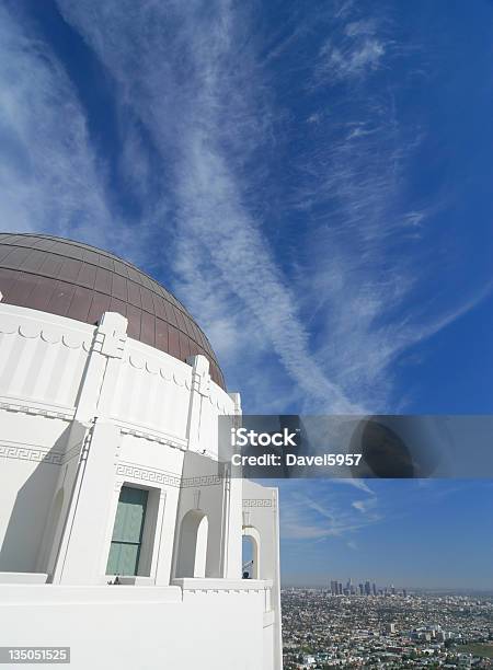 Griffith Park Observatory And Skyline Stock Photo - Download Image Now - Aerial View, Architecture, Art Deco