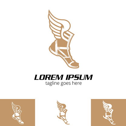 Hermes winged sandal or winged leg symbol vector format for brand; identity; design element or any other purpose.