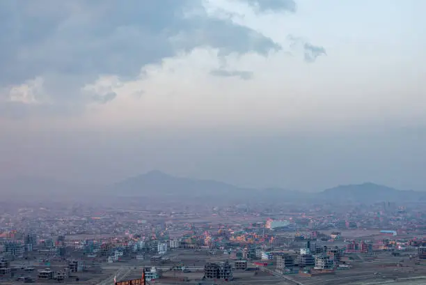 A birds eye view of Kabul city along the top of Habibullah Zazai Park, one of the biggest parks in Afghanistan.
Kabul, Afghanistan 2019