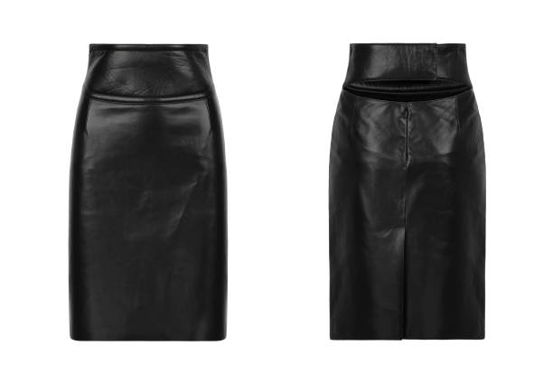 gonna in pelle nera - black skirt foto e immagini stock