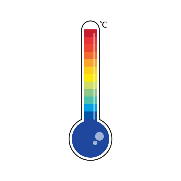 Temperature thermometer . Vector illustration Temperature thermometer . Vector illustration thermometer gauge stock illustrations