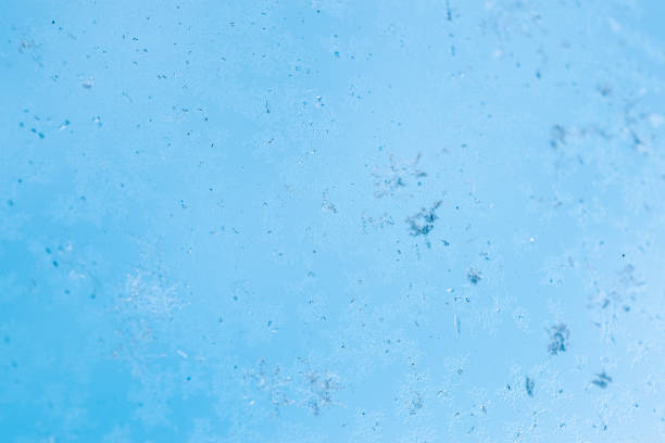 istock Frosting macro. Cold snow winter background. Blue crystal frozen abstract pattern. White frost ice texture. 1350540809