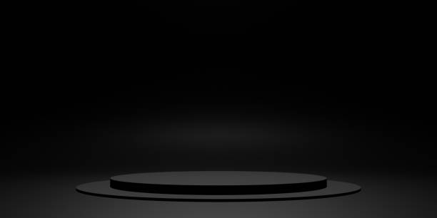 istock Dark ZEN Concept Stage Pallet simple circle base modern abstract background 3d illustration 1350543900