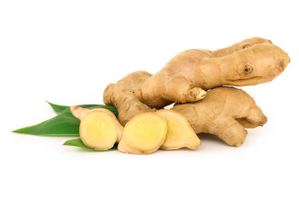 istock Fresh ginger rhizome isolated on white background. 1350548685