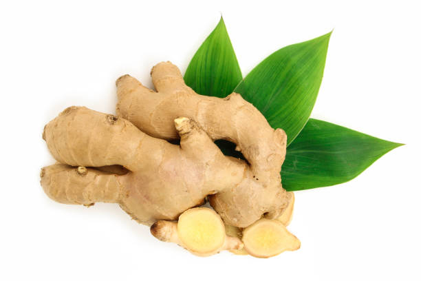 istock Fresh ginger rhizome isolated on white background. 1350548701