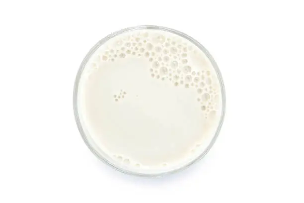Photo of Glass of milk isolated on white background