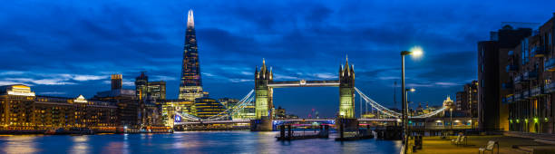 istock London Tower Bridge The Shard illuminated at night Thames panorama 1350555437