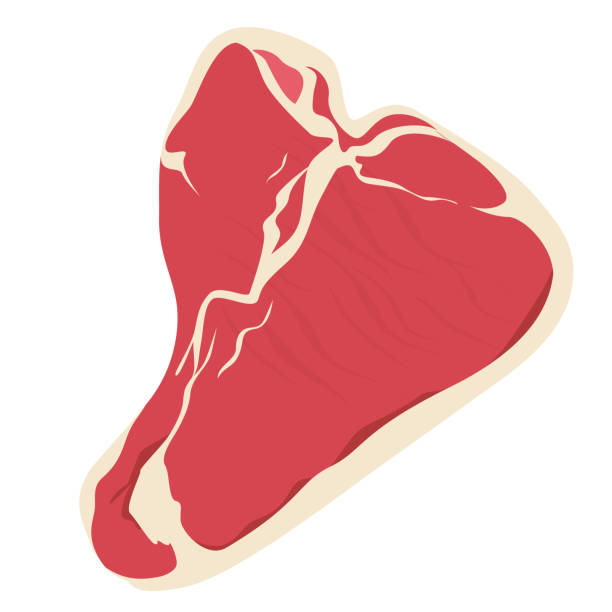 ilustrações de stock, clip art, desenhos animados e ícones de t-bone steak vector isolated. fresh raw meat - steak meat beef t bone steak