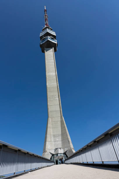 istock Television tower at Avala mountain in Belgrade, Serbia 1350565631