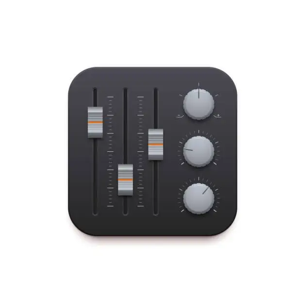 Vector illustration of Sound mixer, music record app interface icon