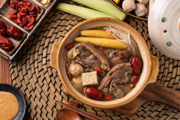 istock Delicious ginger duck hot pot in Taiwan. 1350570277