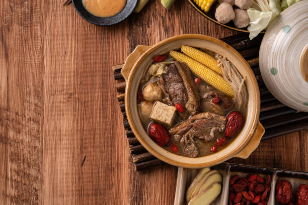 istock Delicious ginger duck hot pot in Taiwan. 1350570794