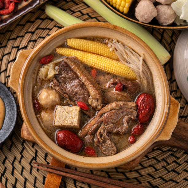istock Delicious ginger duck hot pot in Taiwan. 1350570875