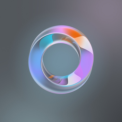 Mobius strip on a gray background. 3d image.