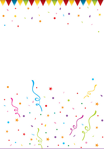 A vector illustration to show  colorful flag in a confetti backgrounds