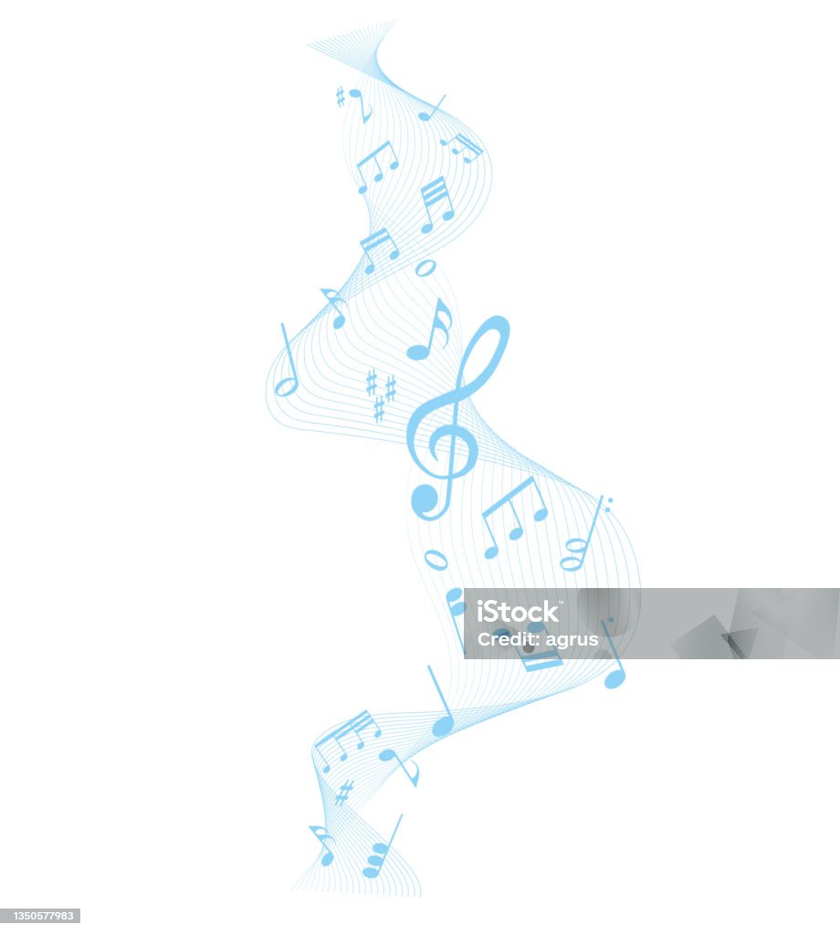 Blues Notes Vector File Vector Design Element Blue Colored Sheet Music Musical Notes Melody ...