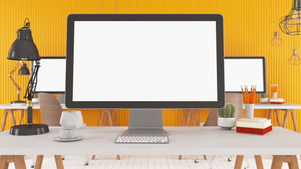 istock Mock Up Computer Monitor at the Office 1350582671