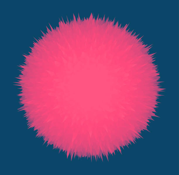 istock Fluffy shaggy ball. Floral art. Element for design. Vector illustration for advertising, marketing, presentation or greeting card. 1350583792