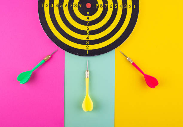 istock Target and goal concept with darts and arrows 1350585549