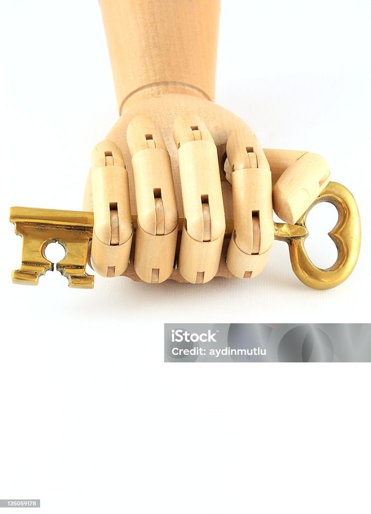 Robot mano e la chiave - Foto stock royalty-free di Albero