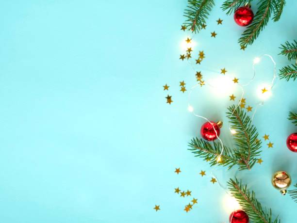 istock Christmas background with spruce and New Year's sprigs. 1350598805