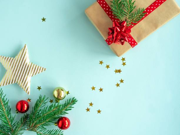 istock New Year's gift. Christmas background. 1350598813