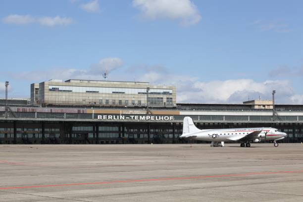 Berlin, Germany - September 9, 2014: Berlin Tempelhof airport in Germany and situated in the south-central Berlin borough of Tempelhof Schoneberg and the airport ceased operating in 2008