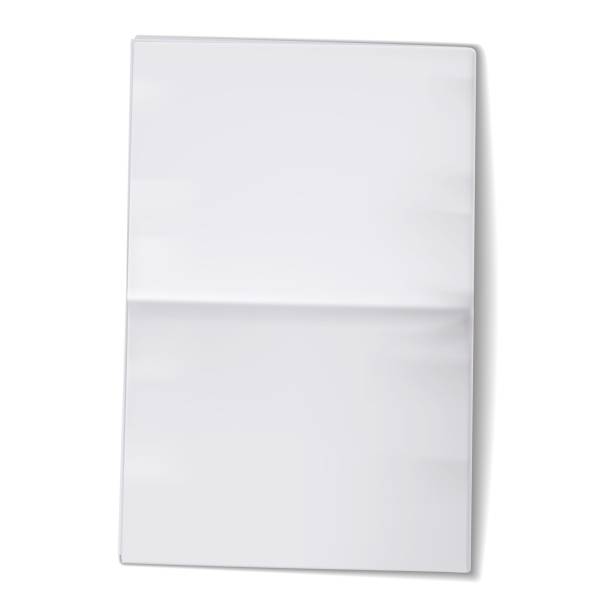 istock Newspaper sheet blank. Newsprint magazine tabloid mockup. Media newspaper open page template. Daily press paper journal. Vector isolated on white realistic illustration 1350600803