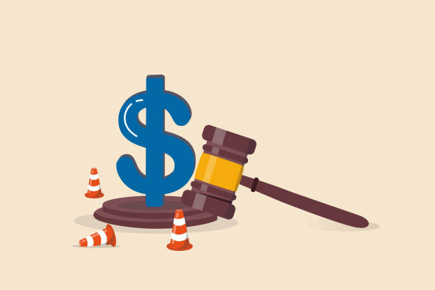 Workers compensation, insurance providing wages replacement, employee injured benefit, legal or law to compensate payment concept, justice gavel with dollar money symbol and accident pylons. Workers compensation, insurance providing wages replacement, employee injured benefit, legal or law to compensate payment concept, justice gavel with dollar money symbol and accident pylons. contracting stock illustrations