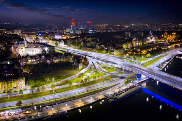 Szczecin by night, Poland