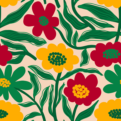 Seamless pattern flower bud.Background floral beauty elegant.Design print stylized graphic ornate.Vector illustration.