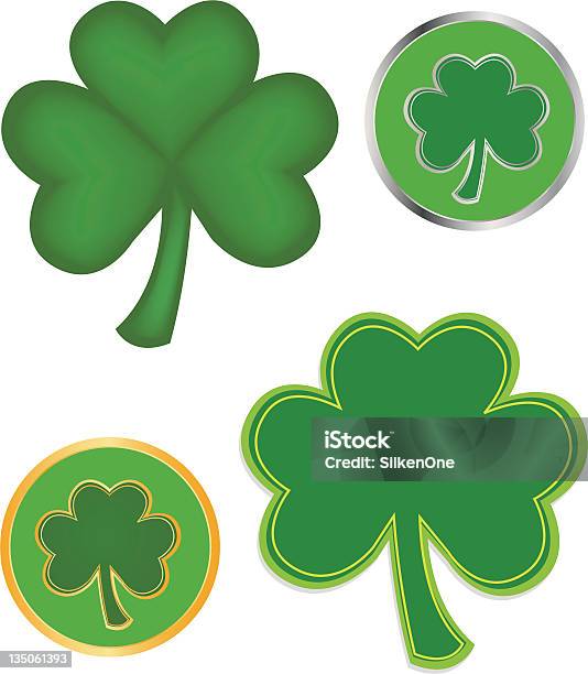 Shamrocks Stock Vektor Art und mehr Bilder von Blatt - Pflanzenbestandteile - Blatt - Pflanzenbestandteile, Designelement, Feiertag