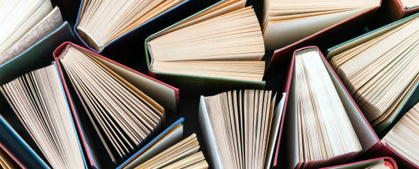 istock Books background. Banner. Education, back to school concept 1350613978