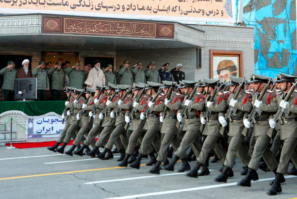 Military ceremonial in Tehran - Iran. Ayatollah Ali Khamenei at a parade with Army officers in Tehran - Iran. tehran stock pictures, royalty-free photos & images