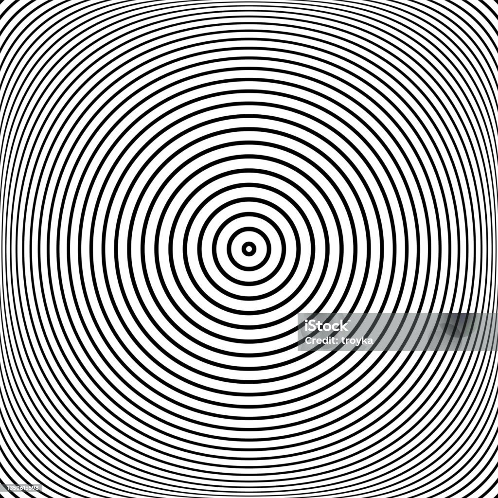 Concentric Rings Pattern With 3d Illusion Effect Stock Illustration ...