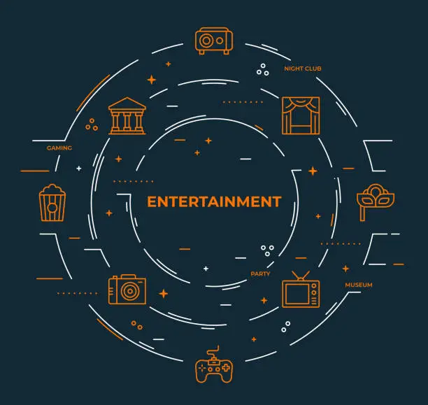 Vector illustration of Entertainment Infographic Template