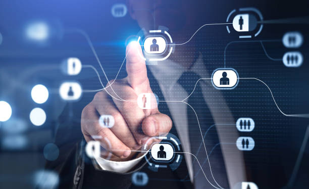 istock Businessman wearing formal suit is touching the digital interfac 1350617219