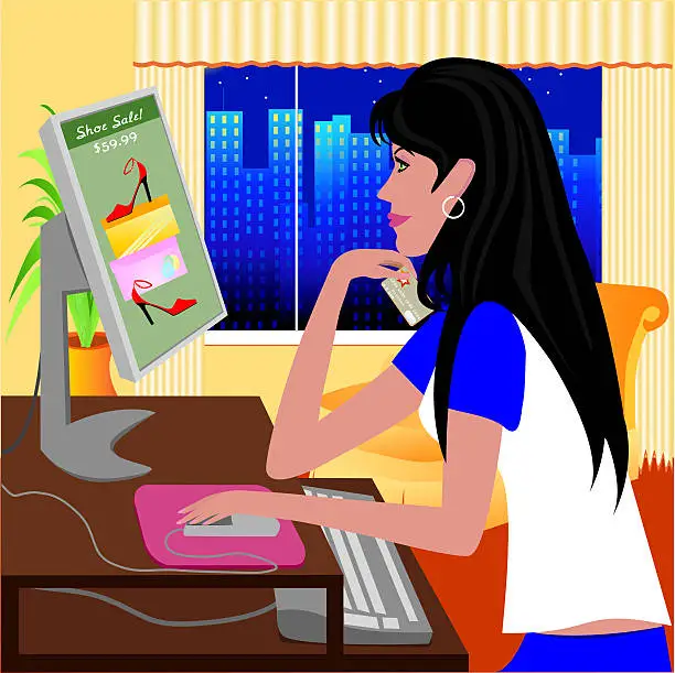 Vector illustration of Online Shopping