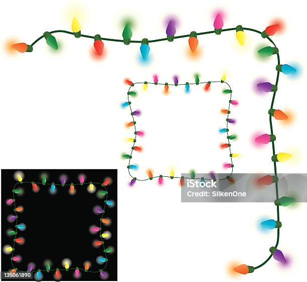 Luci Di Natale - Immagini vettoriali stock e altre immagini di Angolo - Descrizione - Angolo - Descrizione, Luce natalizia, Palla dell'albero di Natale