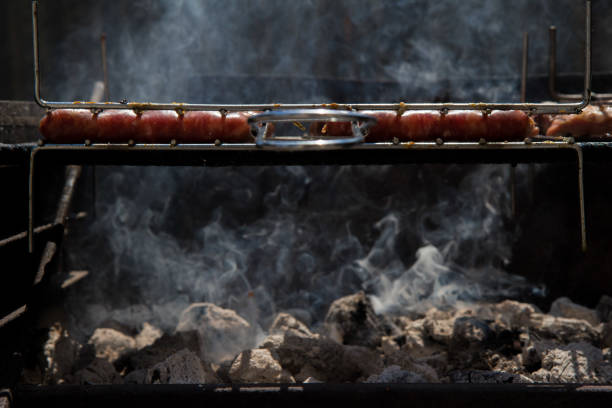 Smoking Grill stock photo