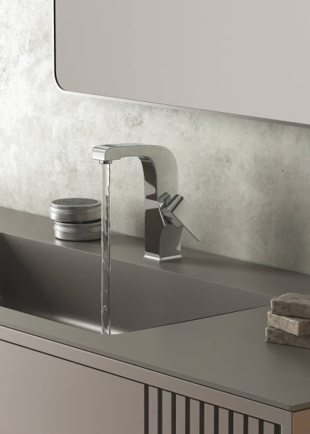 istock Close up of bathroom tap 1350621227