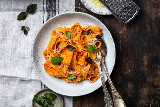 istock pumpkin pasta tagliatelle alla vodka with basil 1350621481