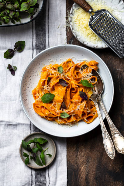 istock pumpkin pasta tagliatelle alla vodka with basil 1350621482