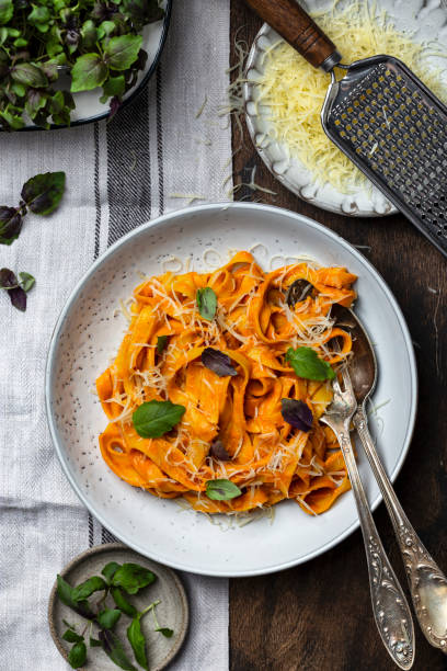 istock pumpkin pasta tagliatelle alla vodka with basil 1350621511